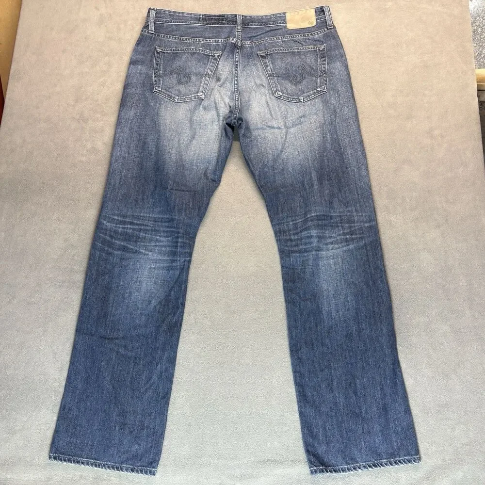AG Adriano Goldschmied Mens Size 38R The‎ Protege Straight Leg Jeans Blue Denim